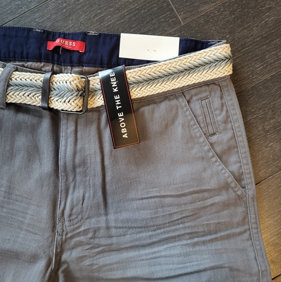 Guess Knoll Flat Front Gris Pierre Short W/Belt - Picture 3 of 9